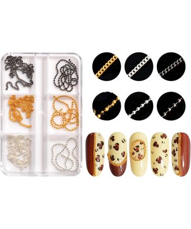 NICENEEDED 12 Strips Metal Nail Art Chains Black Silver White Nail Jewelry Chains Alloy Nail Chains Punk Nail Charms Nail Ornaments Nail Jewels Nail Art Studs for Manicure Decoration - Buy Online on GoSupps.com