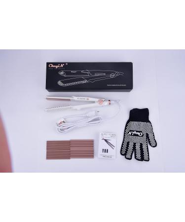 CCKEYIN 3-in-1 Crepe Iron for Hair - Ceramic Hair Straightener & Crimper with Temperature Control - Multi-Style Wave Iron in White - Buy Online on GoSupps.com