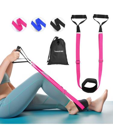 HOOMTREE Knee Replacement Recovery Aids After Injury Hip&Knee Trainer with Padded Handles and Foot Sleeve Knee Slides for Exercise Speed Recovery After Surgery Increase Range of Motion Relieve Pain Pink