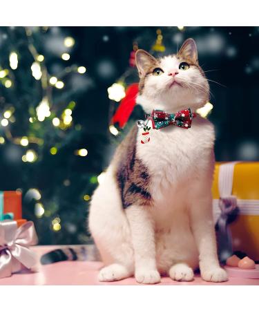 LLHK 4 Pack Christmas Cat Collars with Bow Tie and Bell | Adjustable for Girl Boy Cats | Breakaway Kitten Collar | Pet Supplies for Kitty Kitten Adult Cats - Buy Online on GoSupps.com
