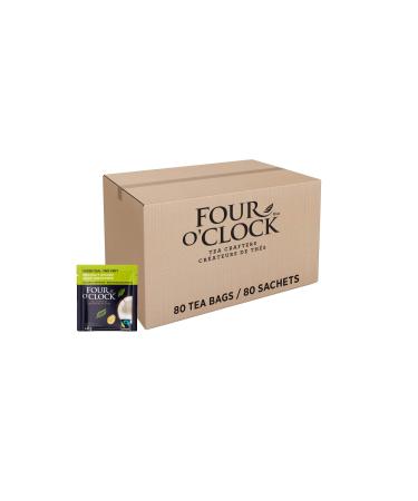 Four O'Clock Coconut Ginger Green Tea Organic Fairtrade Non-Gmo Kosher Gluten-Free 80 Teabags