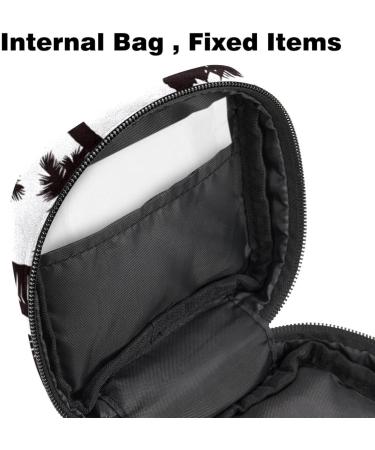 Buy Portable Women's Binding Bags | Menstrual Cup & Pad Pockets for Teens | Stylish Black & White Coconut Tree Design - Buy Online on GoSupps.com