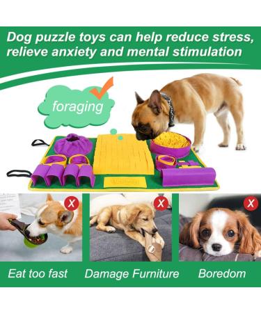 Interactive Sniffing Mat for Dogs - Boost Mental Stimulation & Slow Feeding - Yellow Purple Green - Buy Online on GoSupps.com