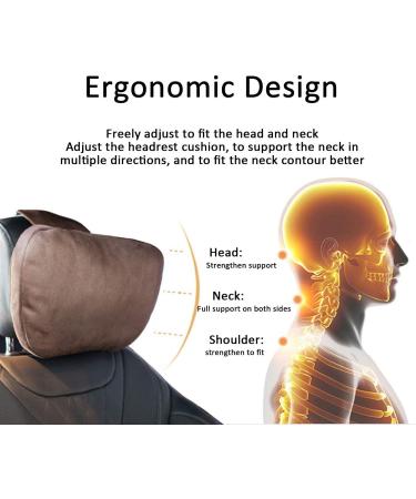 KWAKs Maybach Design S-Class Headrest & Waist Pillow Set - Super Soft Auto Cushions with Lordosis Support Black Suede Cover & PP Cotton Filling - Buy Online on GoSupps.com