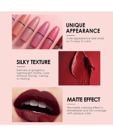 Dulele 6 Colors Velvet Matte Lipstick Set - Long Lasting, Waterproof & Non-Stick Cup for Girls and Women - Buy Online on GoSupps.com