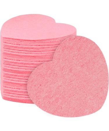 Face Sponges for Cleansing Heart Shape Natural Cosmetic Spa Sponges | Facial Cleansing Sponge for Washing Face Cleansing Exfoliate Makeup Removal Pink - Buy Online on GoSupps.com