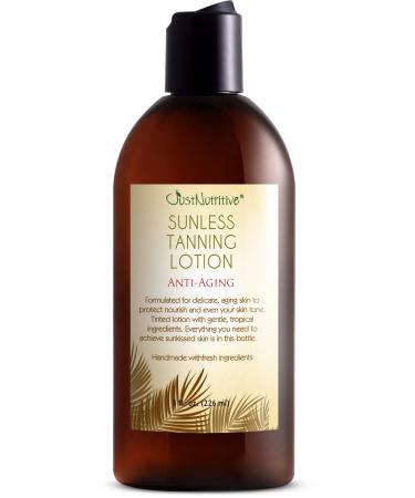 Sunless Tanning Lotion | Anti-Aging Self-Tanner | Body Tanning | Sun Kiss Glow Bronze Finish | Bronzer Lotion For All Skin Types | Just Nutritive | 8 Oz