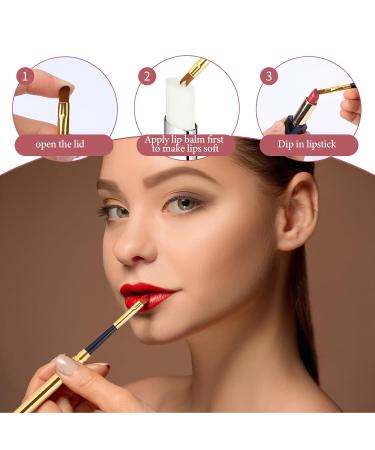 2 PCS Retractable Lip Brush Set | Travel Lip Brush with Cap | Mini Applicator for Lipstick Gloss & Creams | Professional Lip Wands for Women & Girls - Buy Online on GoSupps.com
