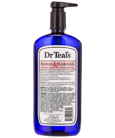 Dr Teal's Body Wash Gift Set - Restore & Replenish with Pink Himalayan & Nourish & Protect with Coconut Oil - 2 Pack (24oz each) - Essential Oils & Pure Epsom Salt for Skin & Stress Relief - Buy Online on GoSupps.com