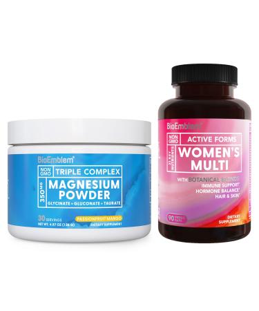 BioEmblem Women's Multivitamin and Triple Magnesium Powder Drink