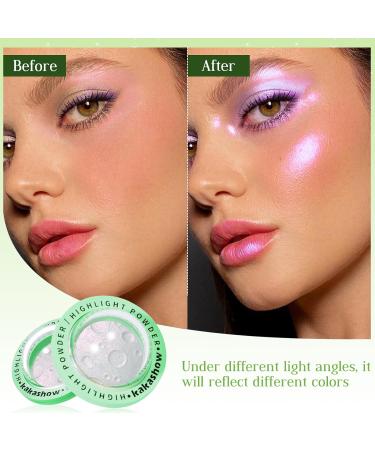 Face Highlighter Palette - Shimmer Lunar Glow Makeup for Cheeks & Eyes | Holographic Multichrome Illuminator - Buy Online on GoSupps.com