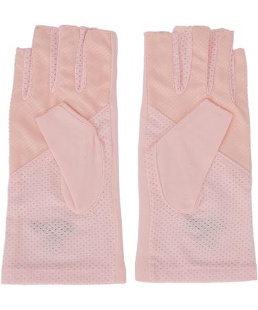 Anti UV Gloves for Gel Nail Lamp Manicure Gloves UV Protection Stretchy Breathable Fingerless Fiber Cotton Nail Lamp Gloves for Home Salon(Pink) - Buy Online on GoSupps.com