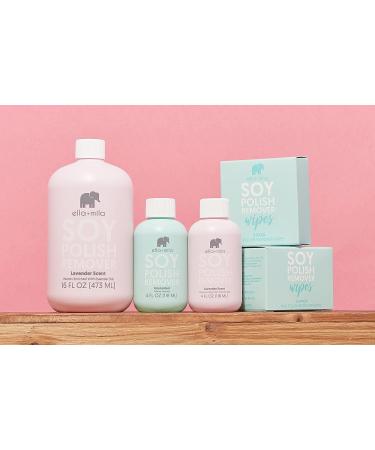 ella+mila Soy Non-Acetone Nail Polish Remover - Non-Toxic, Unscented Formula Enriched with Vitamins A, C & E - 4 fl oz - Buy Online on GoSupps.com