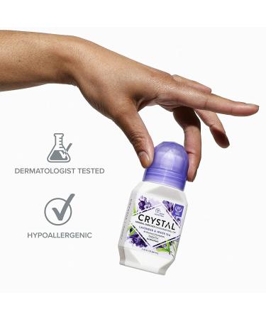 CRYSTAL Lavender & White Tea Mineral Deodorant Roll-On - 2.25 Fl Oz (Pack of 3) | Aluminum-Free, Paraben-Free, Cruelty-Free & Vegan Formula | Long-Lasting Odor Protection up to 24 Hours - Buy Online on GoSupps.com