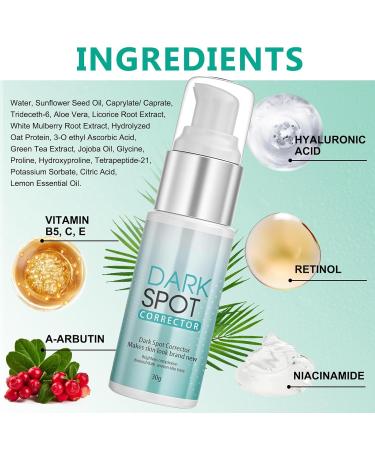 2PCS Correcting Serum for Face - Dark Spot Remover with Niacinamide & Vitamin C for Melasma Sun Spots & Freckles - Uneven Skin Tone Treatment - 2 fl oz - Buy Online on GoSupps.com