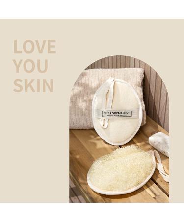The Loofah Shop Bath Loofah Sponge - Exfoliating Body Scrubber for Men, Women, and Kids - Eco-Friendly Natural Egyptian Loofah - 2 Pack with Cotton Travel Pouch - Buy Online on GoSupps.com