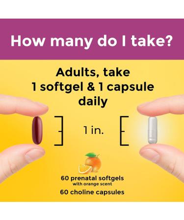 Nature Made Prenatal Vitamins with DHA & Choline - 60 Softgels for Women | Folic Acid & Nutritional Support - Buy Online on GoSupps.com
