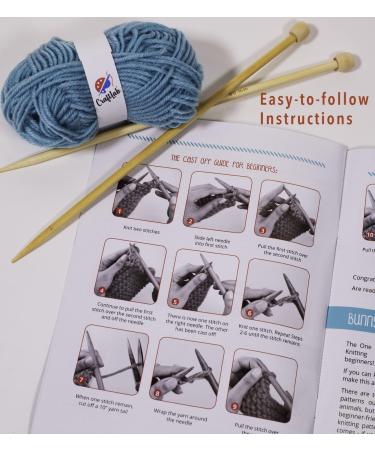 CraftLab Knitting Kit for Beginners - All Supplies Included for Kids and Adults - Wool Yarn, Wooden Needles, Yarn Needle, Instructions - Perfect Gift - Buy Online on GoSupps.com