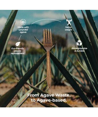 Sustainable Agave Co - Agave Fiber Forks - Plastic-Free Biodegradable Plant-Based - Brown Bulk - 1000 Count - Buy Online on GoSupps.com
