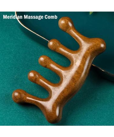 Sandalwood Scalp Massager Comb | Cold Stimulating Comb for Hair Growth | Women's Hair Growth Promoter | Relax & Revitalize with Sandalwood - Buy Online on GoSupps.com