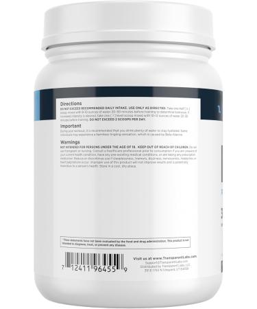 Transparent Labs Bulk Pre Workout Powder - Naturally Sweetened Advanced Formula for Muscle Building & Strength - 30 Servings Blue Raspberry - International Shipping Available - Buy Online on GoSupps.com