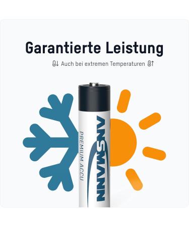 Ansmann AAA Rechargeable NiMH Batteries 1100mAh - High-Capacity & High-Rate - 8-Pack (2 Packs) for Flashlights & Electronics - International Shipping Available - Buy Online on GoSupps.com