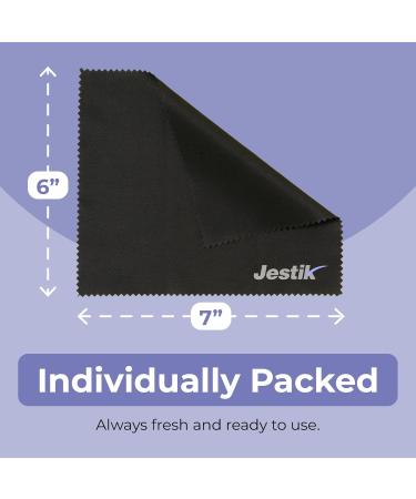 Premium Jestik Microfiber Eyeglass Cleaning Cloths - 2 Pack Black | Lens Cleaner Wipes for Glasses Screens & Electronics - Buy Online on GoSupps.com