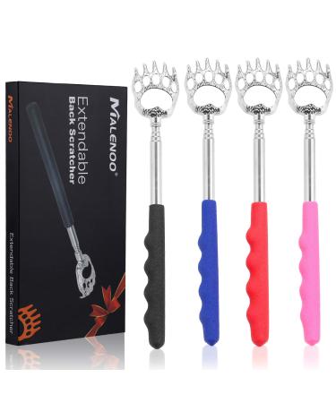 4-Pack Back Scratcher for Women Men Extendable Bear Claw Automatic Telescoping Metal Dog Retractable Sturdy Unique Adjustable Back Scratchers Massager