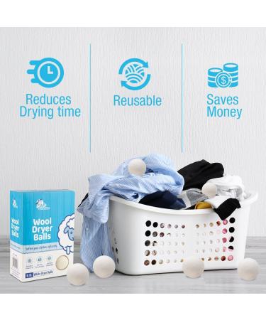 Mr. Sunshine Wool Dryer Balls - 6 XL All Natural New Zealand Wool Balls | Chemical-Free Scent-Free Reusable | Reduces Drying Time - Buy Online on GoSupps.com