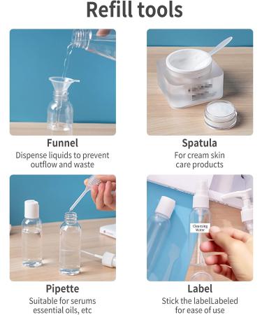 VELOCVIL Empty Travel Bottles Set - 12 TSA Approved Containers for Toiletries | Refillable Skincare, Shampoo & Liquid | Clear with Toiletry Bag for Airport Travel - Buy Online on GoSupps.com