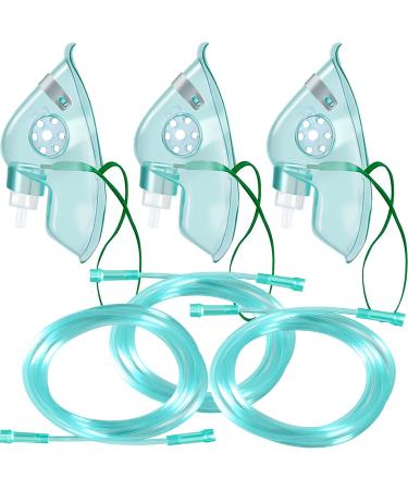 Shishuyu 3 Pack- Adult Elongated Oxygen Mask for Face with Tube and Adjustable Elastic Strap