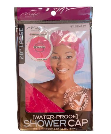 Magic Water Proof Shower Cap with Elastic Band Large Hot Pink