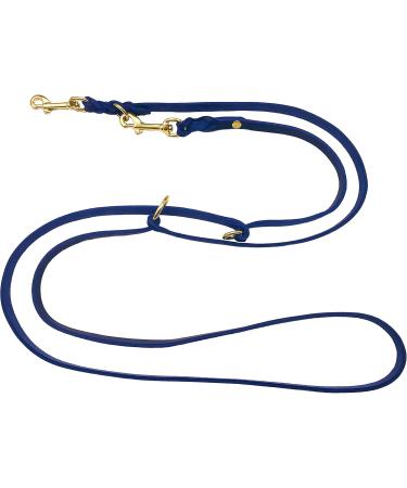Buy Premium Dog Liner Fat Leather Brass Leash - Adjustable 3.50m x 12mm in Navy Blue for Small & Large Dogs - International Shipping Available - Buy Online on GoSupps.com