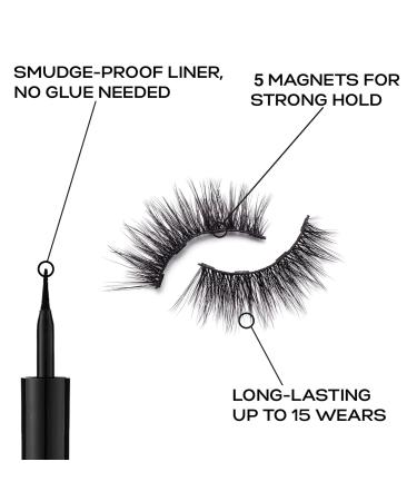 Eylure PROMAGNETIC Magnetic Eyeliner & Faux Mink Lashes Kit Dramatic Reusable Eyelashes No Glue Required International Shipping Available - Buy Online on GoSupps.com