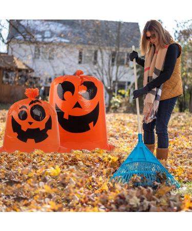 DERAYEE 6Pcs Halloween Pumpkin Lawn Bags - Large Jack O Lantern Leaf Bags for Outdoor Halloween Yard Decorations - Buy Online on GoSupps.com