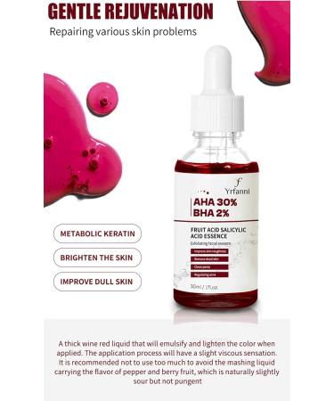 Fruit Acid Salicylic Acid Essence Fruit Acid Serum Salicylic Acid Serum Salicylic Acid Acne Treatment to Rejuvenate Skin Remove Acne Control Oil and Shrink Pores 30ml - Buy Online on GoSupps.com