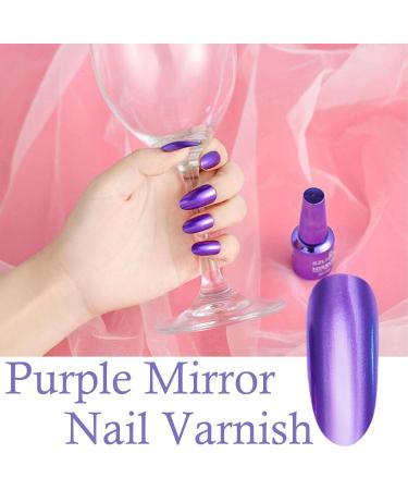 Metal Nail Polish Mirror Nail Varnish Purple Nail Varnish Quick Drying Long Lasting Metal Effect Nail Art Polish Purple Plating Metallic Nail Polish Non-Peelable Mirror Nail Polish No Need Cure - Buy Online on GoSupps.com