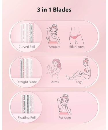 Electric Lady Shaver - Waterproof IPX7 Bikini Trimmer with LCD Display & Replacement Blades | Rechargeable Cordless Women Razor for Arms, Legs, Underarms & Bikini Area - Buy Online on GoSupps.com