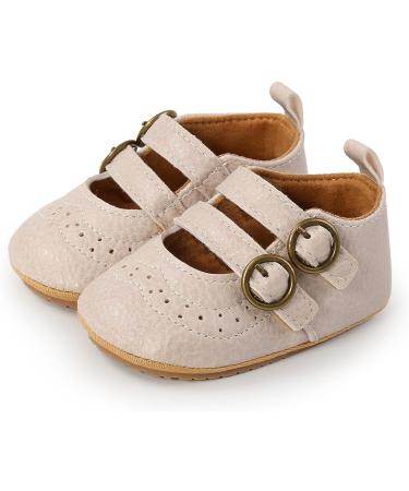Baby Girls Mary Jane First Walking Shoes | Anti-Slip Princess PU Leather Infant Shoes (0-6 Months) - F Banki - Buy Online on GoSupps.com