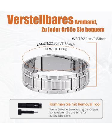 Buy Jeracol Men's Titanium Steel Magnetic Bracelet - 3500 Gauss Healing Adjustable Wristband with Distance Tool & Gift Box - Perfect Jewelry Gift - Buy Online on GoSupps.com
