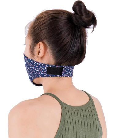 LOFBAZ Floral Navy Blue Cloth Face Coverings - Washable Adjustable Reusable with Nose Wire & Filter Pocket | International Shipping - Buy Online on GoSupps.com