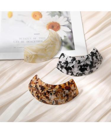 3Pcs Large Non-Slip Hair Barrettes Set for Women - Strong Hold Snap Clips for Thick, Medium, and Thin Hair - Retro French Style in Black, Brown, and Cream - Buy Online on GoSupps.com