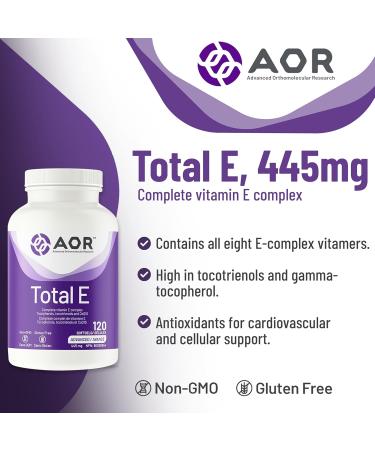 AOR Total E 445mg 120 Softgels Organic Vitamin E Supplement with Tocotrienol & Coenzyme Q10 Ubiquinol CoQ10 Support Cardiovascular Health & Antioxidant Vitamin E8 for Skin Face & Hair Nourishment - Buy Online on GoSupps.com
