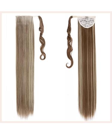 Tess Ponytail Extension Balayage 60cm - Light Brown with Ash Blonde Smooth Braid 90g Long Hair Extension - Buy Online on GoSupps.com