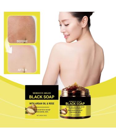 Savon noir marocain savon exfoliant pour le corps enrichi en huile d'argan nettoyage en profondeur limination des cellules mortes convient pour le visage et le corps - Buy Online on GoSupps.com