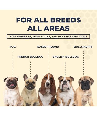 Bulldog Wrinkle & Hot Spot Treatment Ointment with Silver & Honey - Soothes Skin, Tail Pockets for French, English, Pug Bulldogs - Buy Online on GoSupps.com