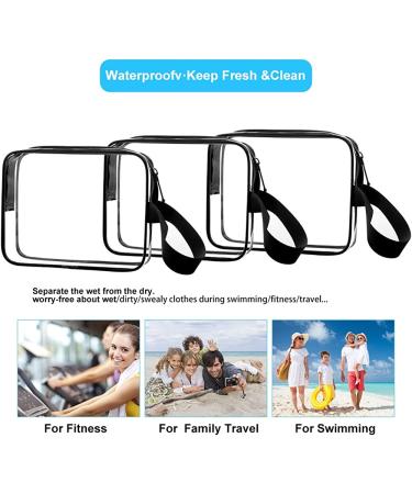 3pcs/pack Sariok Clear Toiletry Bag with Zipper TSA Approved Travel Cosmetic Bag PVC Make-up Pouch Handle Straps for Women Men  Carry On Airport Airline Compliant Quart Bags 3-1-1 Kit Luggage 1.black - Buy Online on GoSupps.com