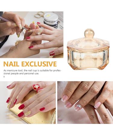 Ipetboom Glass Nail Art Dappen Dish Nail Liquid Powder Bowl Monomer Holder with Lid for Manicure Nail Art Tools - Buy Online on GoSupps.com