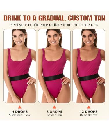  SONGVISON Self Tanning Drops Drinking Oral Self-Tanning Watermelon Aroma for Face and Body Improves Natural Skin Tone (60ml) - Buy Online on GoSupps.com