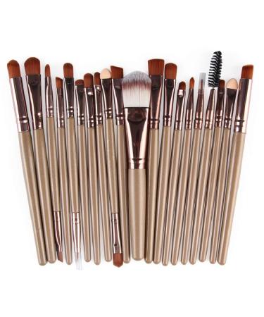 Makeup Brushes ZHIYE Make up Brush Set 20 PCs Professional Face Eyeliner for Foundation Blush Concealer Eyeshadow with Travel Brown
